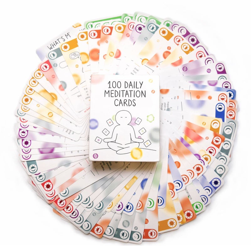 The Idea Space BEST 100 Daily Meditation Cards | Anxiety Relief Item for Relaxation | Self Care Kit for Stress Relief | Perfect Mindfulness Gift For Teens & Adults | Advance Beyond Positive Affirmations - Image 2